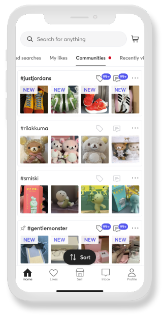 Mercari community features mockup